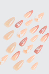 20-Pack Fake Nails with Bow Detail