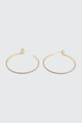 Large Rhinestone Hoop Earrings