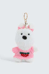 Strawberry Sweater Dog Keychain