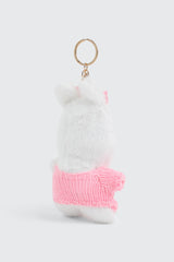 Strawberry Sweater Dog Keychain