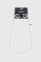 Rhinestone Tennis Necklace & Earrings