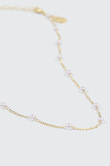 14K Gold Plated Station Necklace
