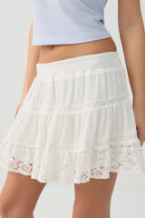 Crochet Trim Mini Skirt