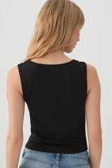 Cowl Neck Crop Tank Top