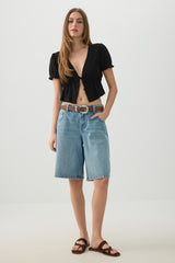 Tie Front Cropped Cardi