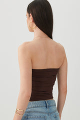 Cropped Ruched Tube Top