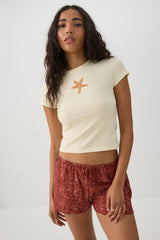 Mid Rise Crinkle Midi Inseam Shorts