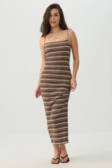 Striped Ribbed Maxi Dress