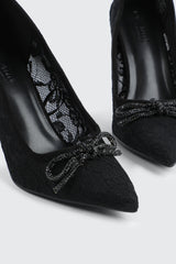 Rhinestone Bow Pumps