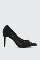 Rhinestone Bow Pumps