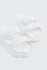 Double Braided Strap Slide Sandals