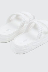 Double Braided Strap Slide Sandals