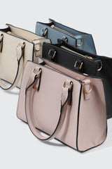 Faux Leather Structured Handbag