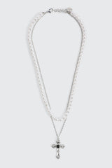 Cross Pendant Layered Necklace