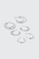 3-Pack Double Row Thin Hoops