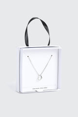 14K White Gold Plated Heart Necklace