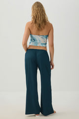 Wide Leg Seersucker Pants