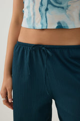 Wide Leg Seersucker Pants