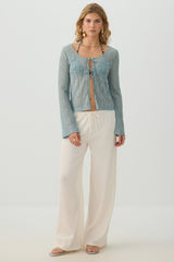 Lace Tie Front Top
