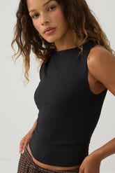 PURAFORM⢠Cropped Boat Neck Tank Top