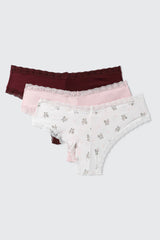 3-Pack Bear Print Cheeky Panties