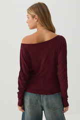 Off Shoulder Cropped Knit Top