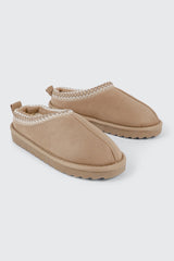 Faux Suede Slip On Mules
