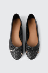 Woven Round Toe Ballet Flats