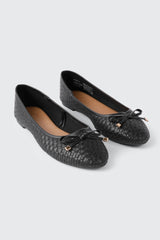 Woven Round Toe Ballet Flats