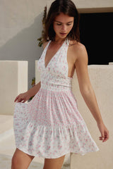 Floral Halter Mini Dress