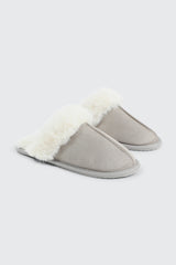 Mule Slippers with Fur Lining