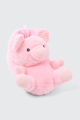 Plush Pink Pig Slippers