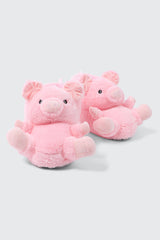 Plush Pink Pig Slippers