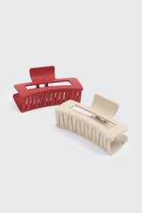 2-Pack Cutout Rectangular Hair Claws