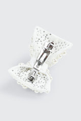 Faux Pearl Bow Hair Clip