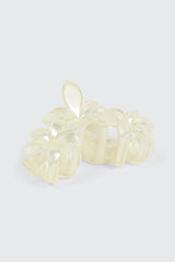 Pearlized Floral Hair Claw