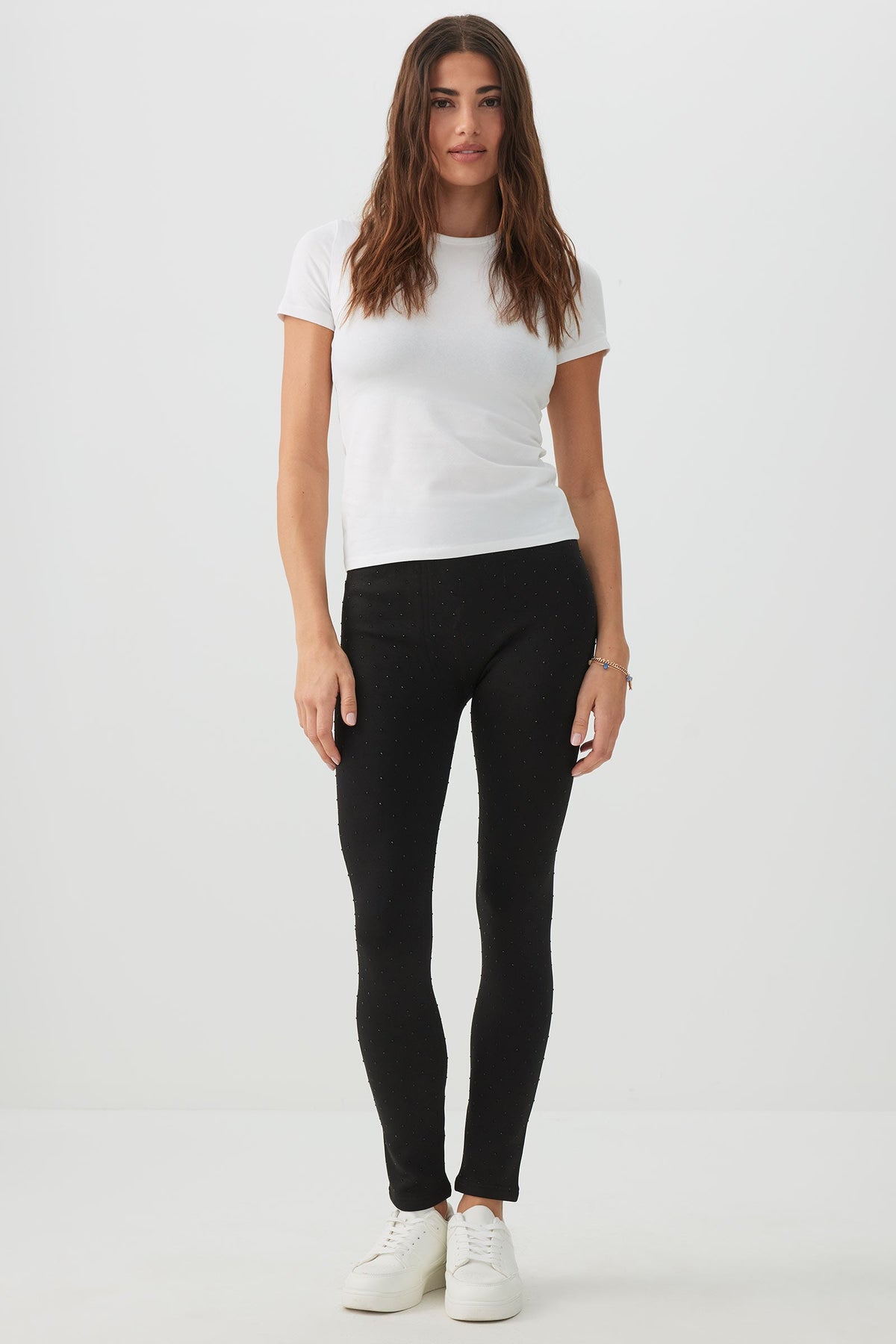 Faux Fur Lined Studded Leggings