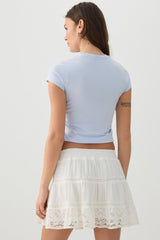 Crochet Trim Mini Skirt