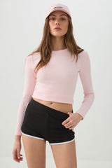 Brushed Knit Contrast Trim Shorts