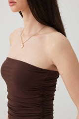 Cropped Ruched Tube Top
