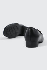 Faux Leather Square Toe Loafers