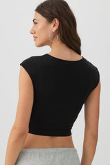 Cropped Rib T-Shirt