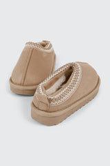 Faux Suede Slip On Mules